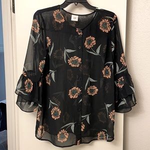 Floral Cabi Blouse Size Small